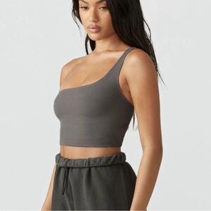 Joah Brown Single Strap Crop Tank